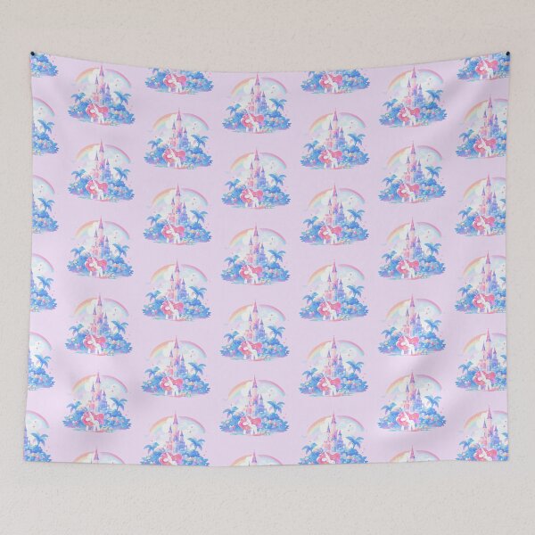 Item preview, Unicorn rockin underneath the dreamy castle and rainbow designed and sold by WoollenLlama.