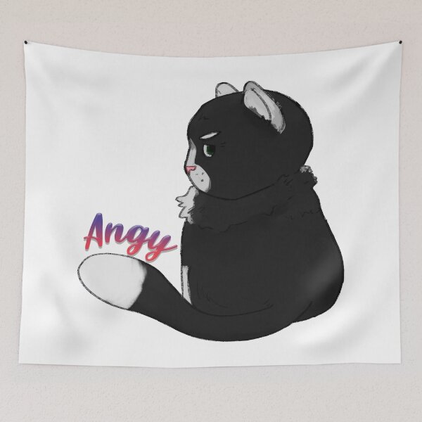 Item preview, Angry Grumpy Black and White Cat designed and sold by DuckhatsMcGee.