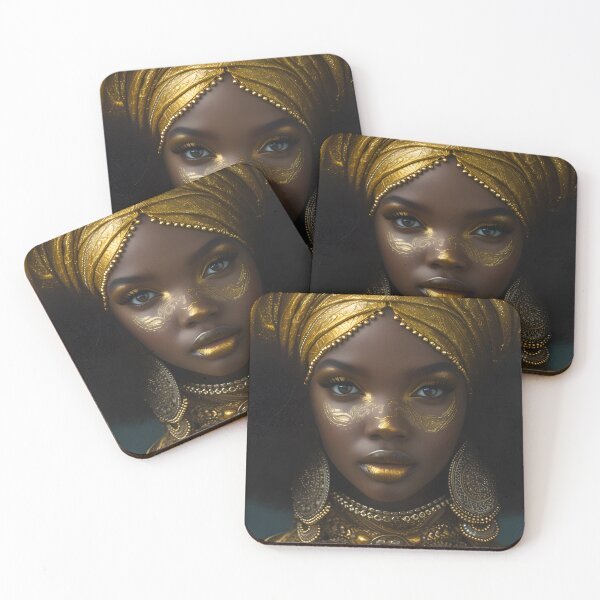 Item preview, Elegant woman in gold with intricate accessories. designed and sold by Artessie.