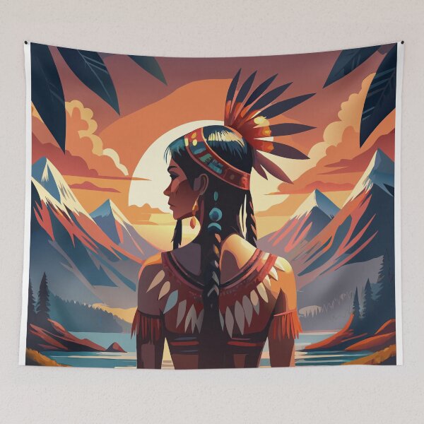 Item preview, Native American Girl at Sunset designed and sold by BelleRiviera.