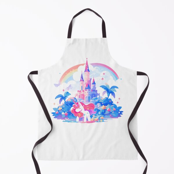Item preview, Unicorn under the dreamy castle and rainbow designed and sold by WoollenLlama.