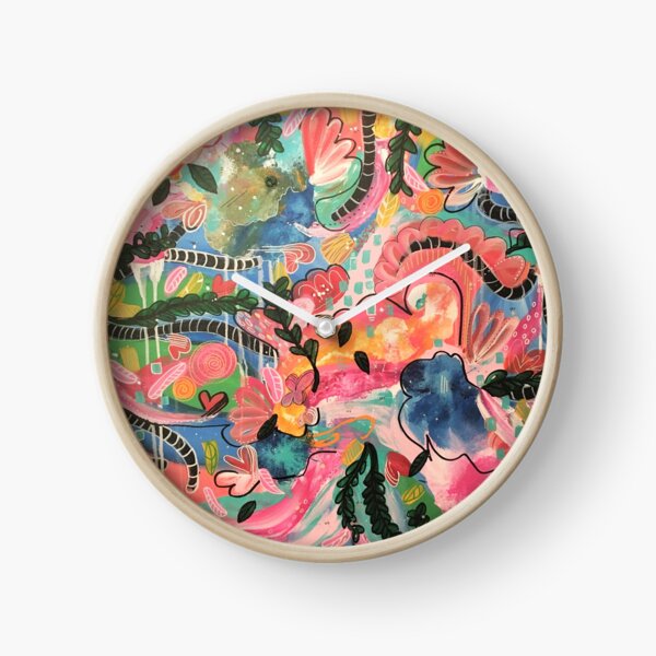 Indie Abstract colorbomb Clock
