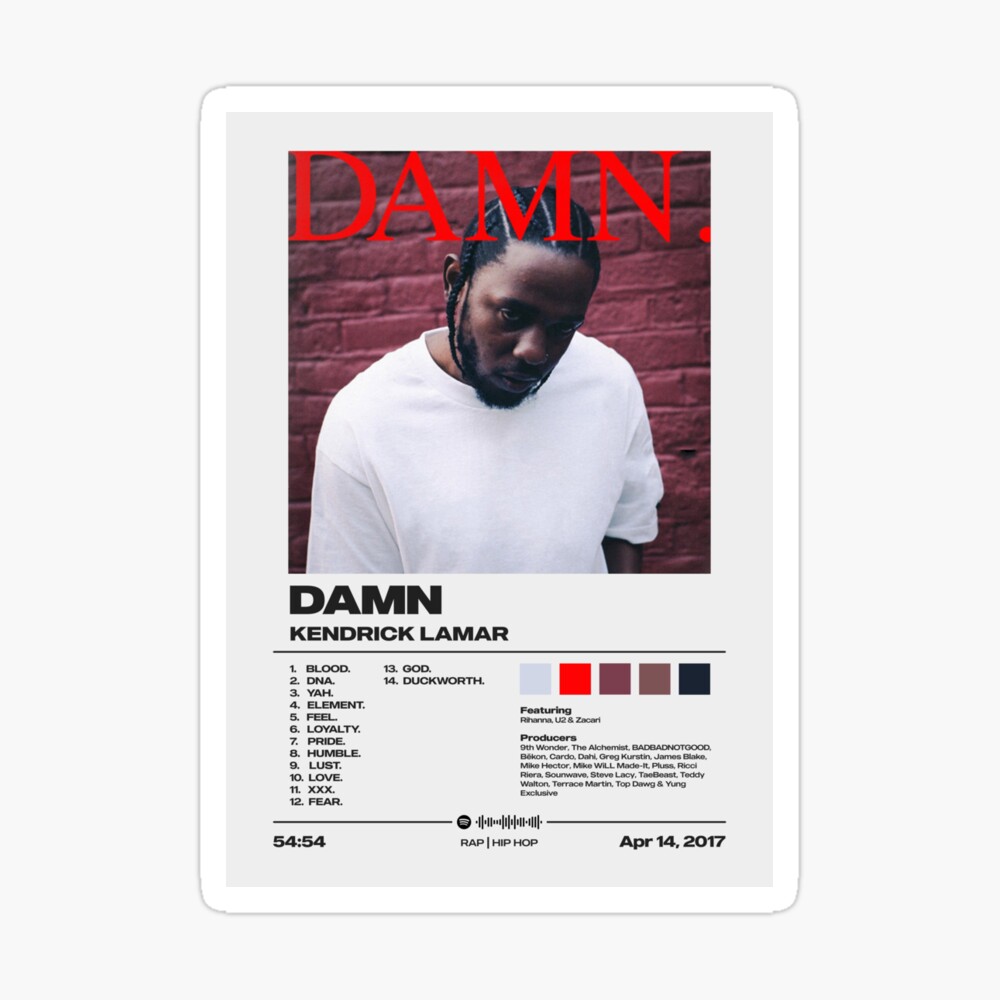 Damn by Kendrick Lamar Album Poster Poster