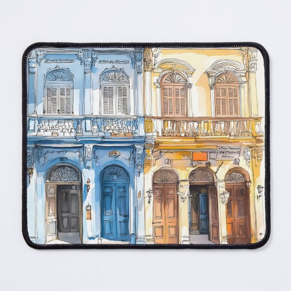 Item preview, Line drawing with watercolor of Phuket's Sino-Portuguese architecture in old town designed and sold by wonderisland.