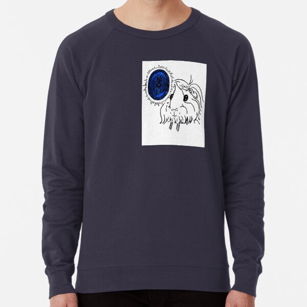 Danger Drew and the Bug in a Sapphire Lightweight Sweatshirt