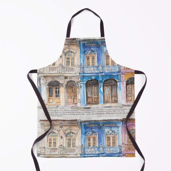 Item preview, Line drawing with watercolor of Phuket's Sino-Portuguese architecture in old town designed and sold by wonderisland.
