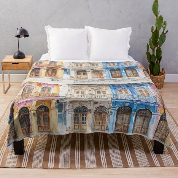 Item preview, Line drawing with watercolor of Phuket's Sino-Portuguese architecture in old town designed and sold by wonderisland.