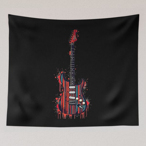 Item preview, Frankenstrat Guitar with Bold Stripes designed and sold by artwaves.