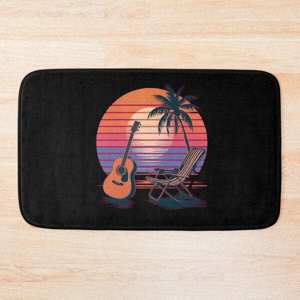 Item preview, Sunset Chill: Vintage Guitar and Recliner Beach Art designed and sold by MakeIt-Tee-See.