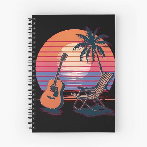 Item preview, Sunset Chill: Vintage Guitar and Recliner Beach Art designed and sold by MakeIt-Tee-See.