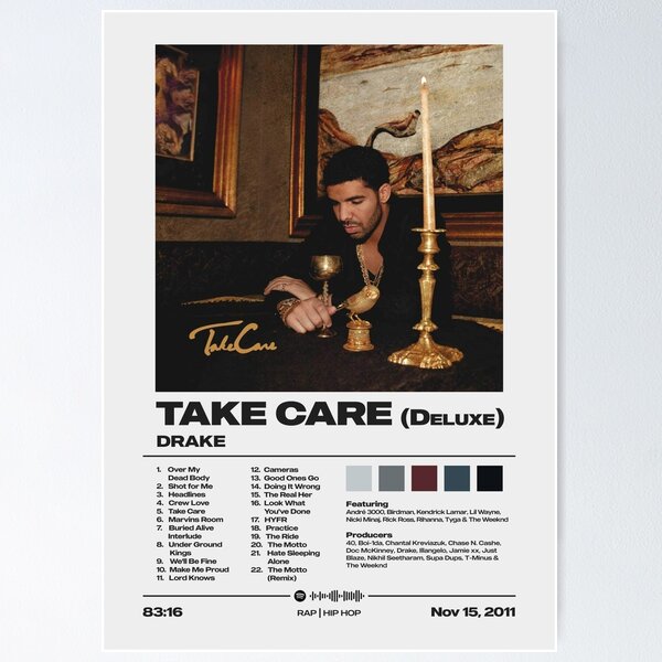 Item preview, Take Care by Drake Album Poster designed and sold by FourthWall Prints.
