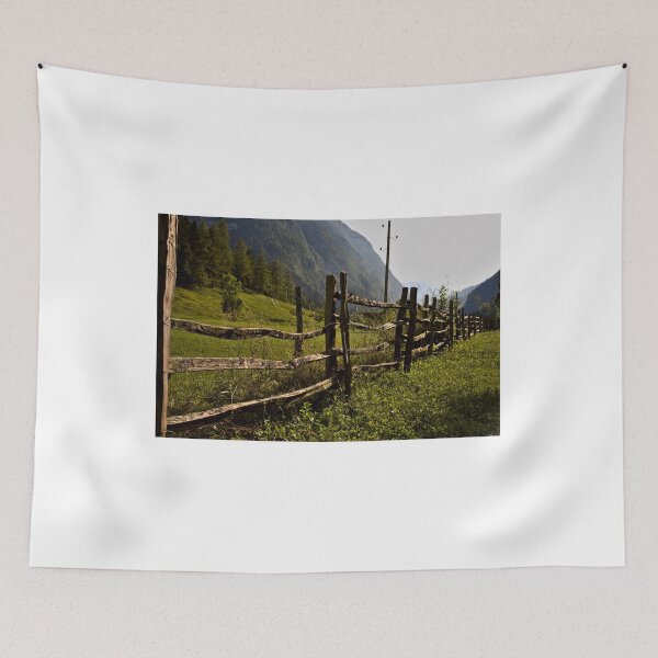 Item preview, View of a fence in Val Trenta in the Slovenian Alps designed and sold by colliophoto.