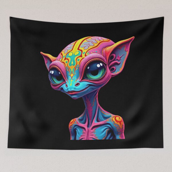 Item preview, Colorful Alien with Large Expressive Eyes designed and sold by artwaves.