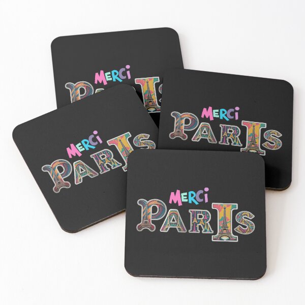 Item preview, Merci france Paris letters with eiffel pattern design typography 6 designed and sold by Psycho-Crazy.