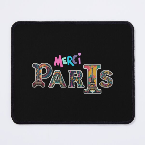 Item preview, Merci france Paris letters with eiffel pattern design typography 6 designed and sold by Psycho-Crazy.