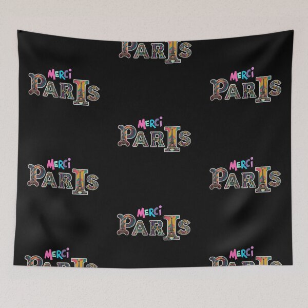 Item preview, Merci france Paris letters with eiffel pattern design typography 6 designed and sold by Psycho-Crazy.