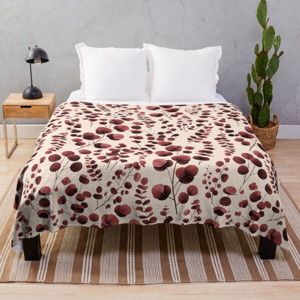 Item preview, Eucalyptus Leaves Pattern Burgundy designed and sold by SilverPegasus.
