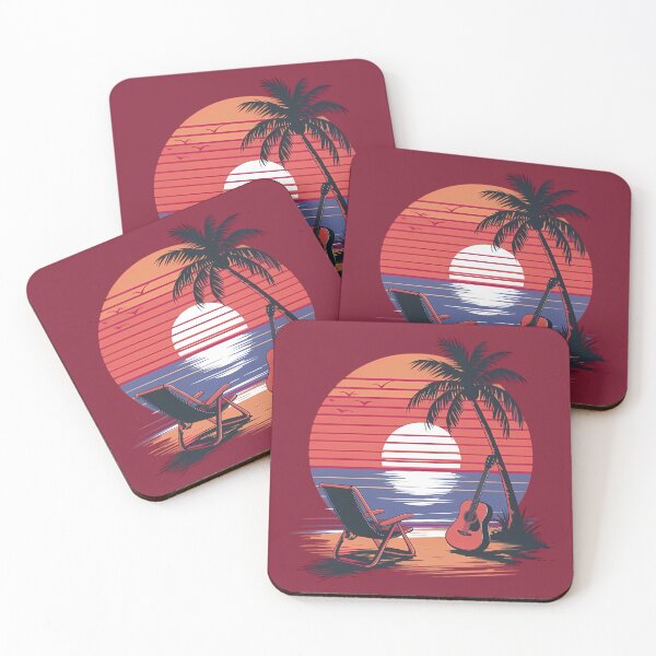 Item preview, Beachside Harmony: Vintage Sunset with Guitar and Chair designed and sold by MakeIt-Tee-See.
