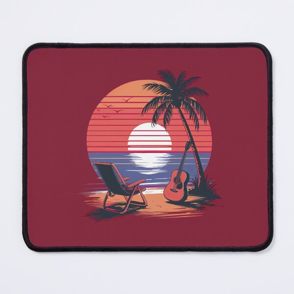 Item preview, Beachside Harmony: Vintage Sunset with Guitar and Chair designed and sold by MakeIt-Tee-See.