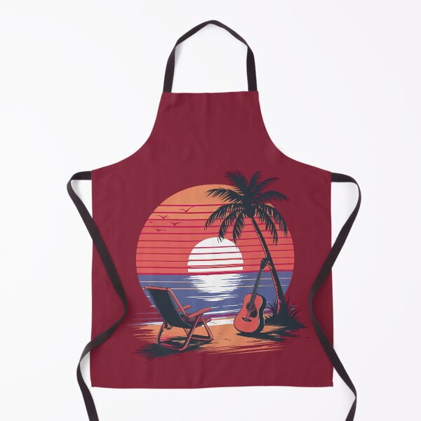 Item preview, Beachside Harmony: Vintage Sunset with Guitar and Chair designed and sold by MakeIt-Tee-See.
