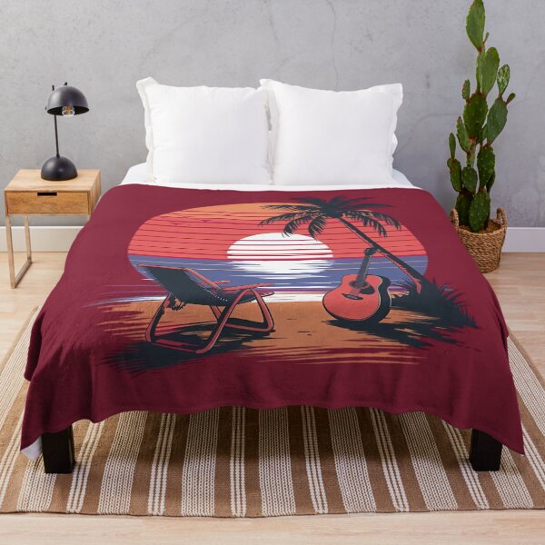 Item preview, Beachside Harmony: Vintage Sunset with Guitar and Chair designed and sold by MakeIt-Tee-See.