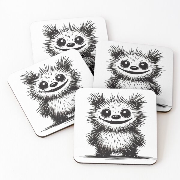 Item preview, Scruffy Plush Bear Monster - Playful Creature designed and sold by Blink Art Studio.