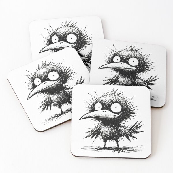 Item preview, Scruffy Bird Monster - Quirky Feathered Creature designed and sold by Blink Art Studio.