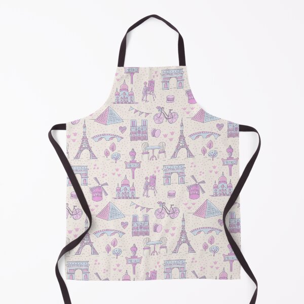 Item preview, Paris landmarks with Eiffel Tower, Louvre and Montmartre on pink designed and sold by colorofmagic.