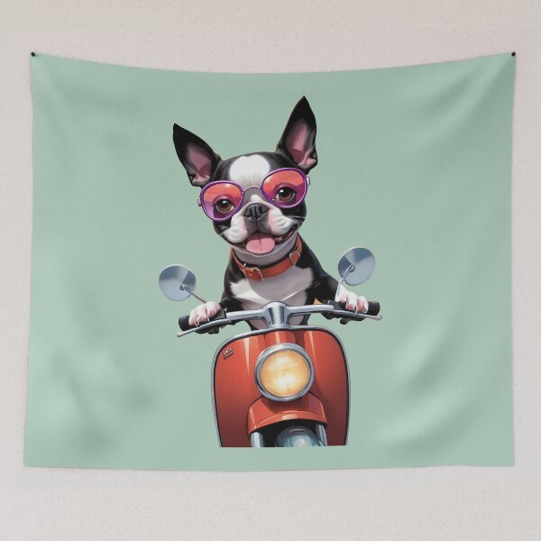 Item preview, Retro Ride: Boston Terrier on the Go #1 designed and sold by purrfect pattern.