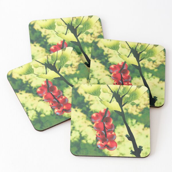 Item preview, Vibrant Red Berries on a Green Branch designed and sold by Leaf-Light.