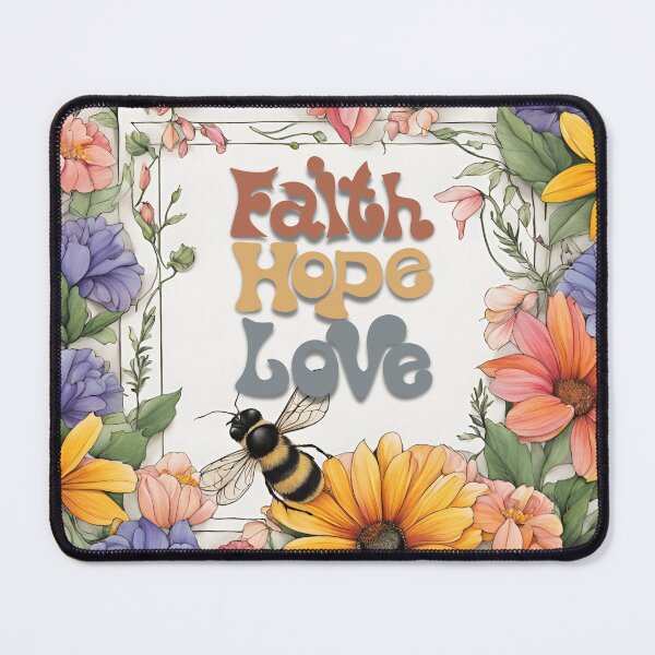 Item preview, Faith Hope Love on Delightful Floral Print designed and sold by Our Bible Journey.