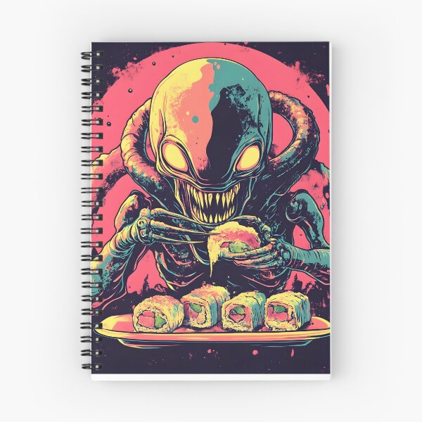 Item preview,  Scary Alien With Red Eyes Eats Sushi 3 designed and sold by 0199.