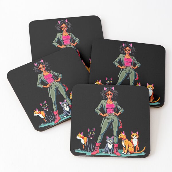 Item preview, Stylish Cat Lady with Playful Cats designed and sold by artwaves.