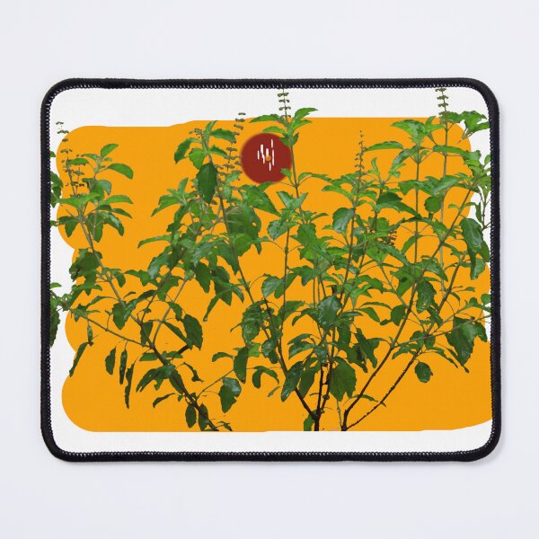 Item preview, Holy Basil/Tulsi against yellow background/Hare Krishna designed and sold by VeenaNair23.