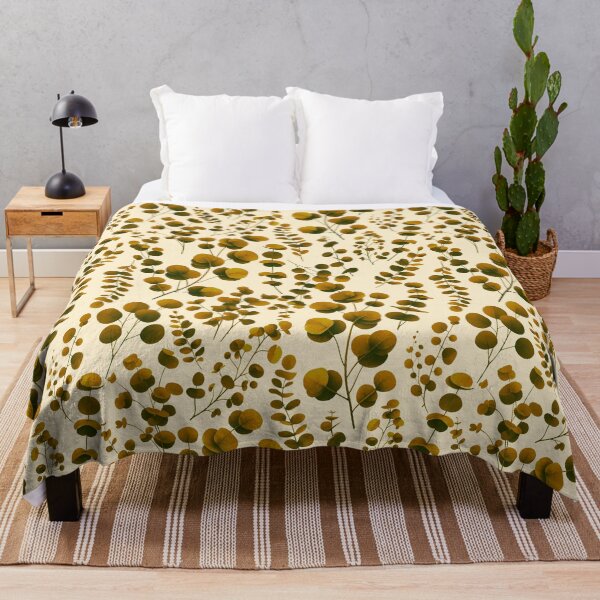 Item preview, Eucalyptus Leaves Pattern Mustard Yellow designed and sold by SilverPegasus.