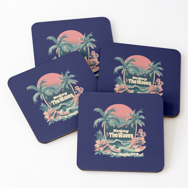 Item preview, Life's Beach. Enjoy the waves, retro t-shirt print design. Beach vibes t-shirt artwork. Palm tree, chare graphic print design. Enjoy summer time vector design, tropical print, vector illustration. designed and sold by SHOASHOPrb.
