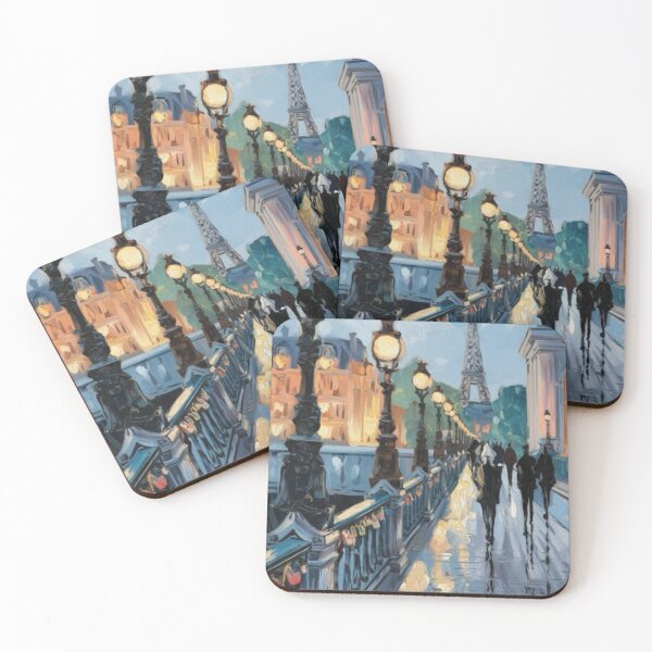 Item preview, Evening Stroll on Pont Alexandre III – Parisian Elegance by the Eiffel. Art By Carraann.  designed and sold by CARRAANN.