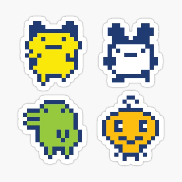 Vista previa del artículo con la obra «Conjunto de píxeles Tamagotchi», diseñado y vendido por RegiCheese.
