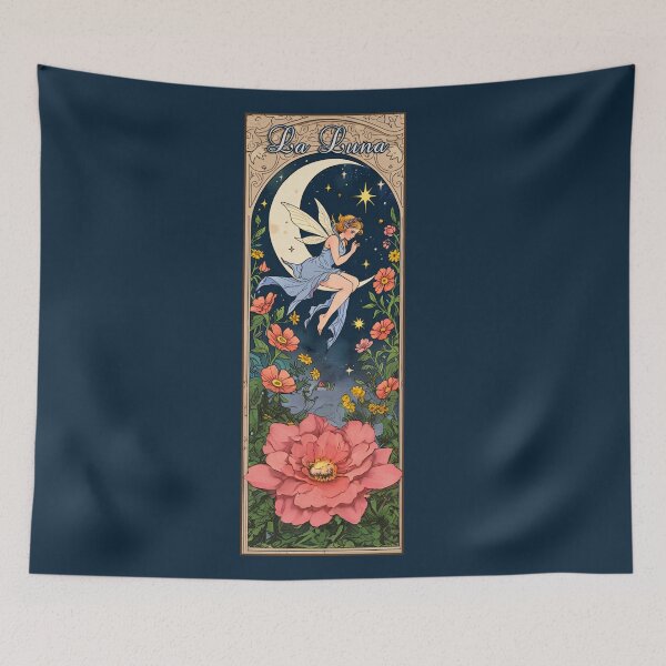 Item preview, THE MOON, LA LUNA, FLORAL VINTAGE FANTASY ILLUSTRATION designed and sold by La Loca.