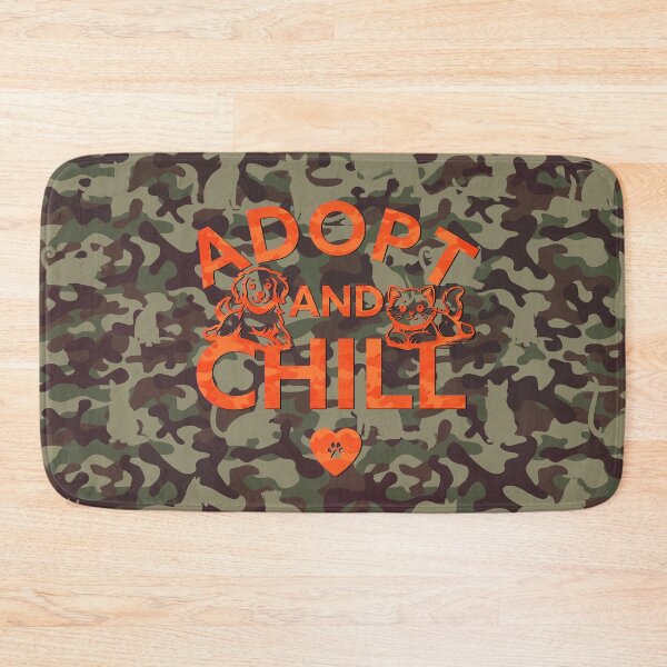 Item preview, Adopt and Chill Camo Green/Orange designed and sold by TammySwarek.