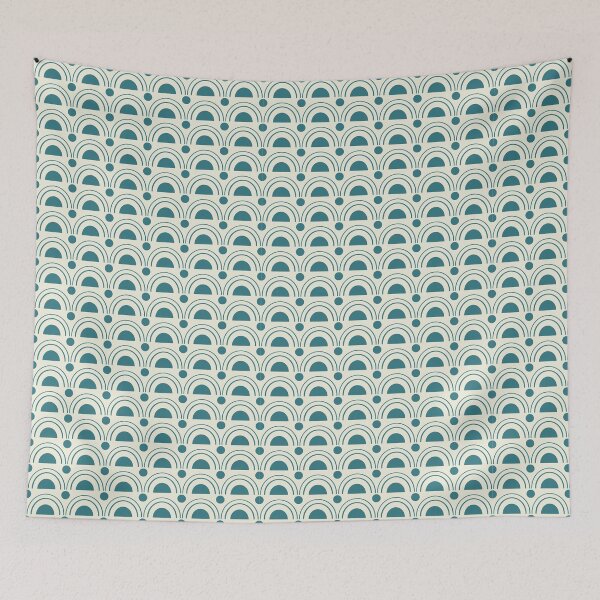 Item preview, Teal aesthetic arches and dots geometric pattern designed and sold by by-jwp.