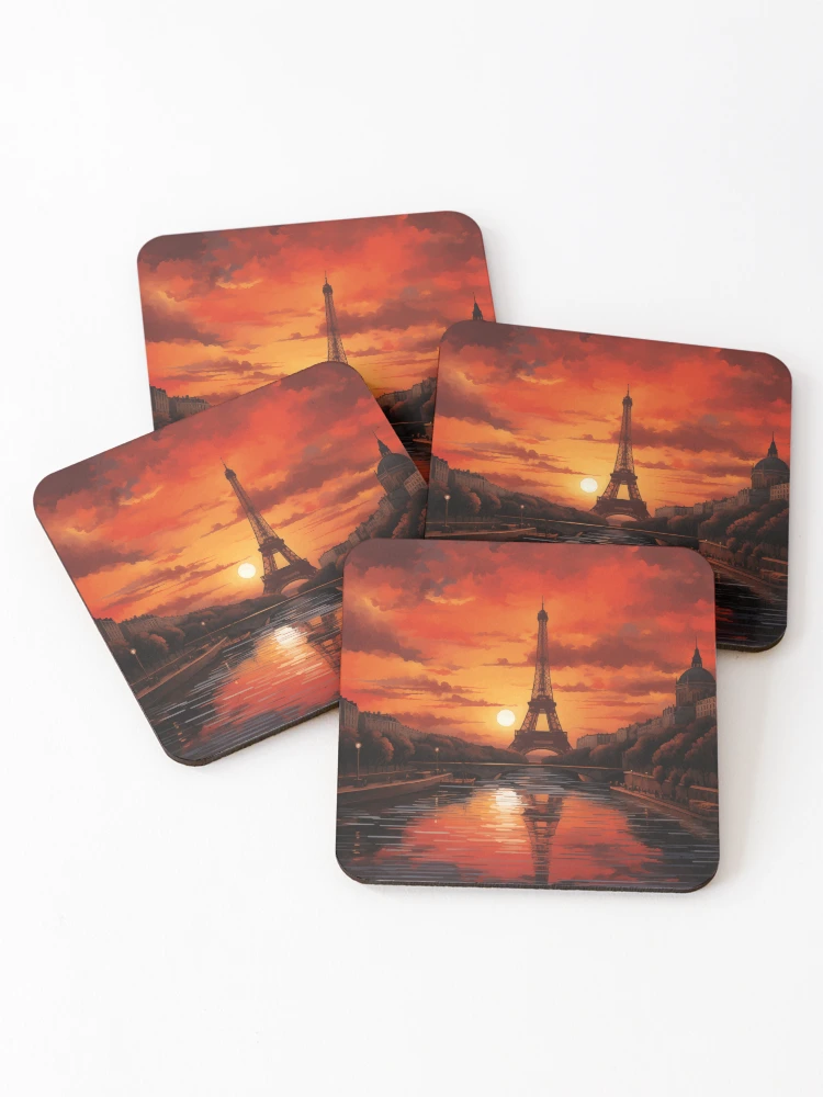 Thumbnail 1 of 5, Coasters (Set of 4), Sunset In Paris designed and sold by Rtymer.