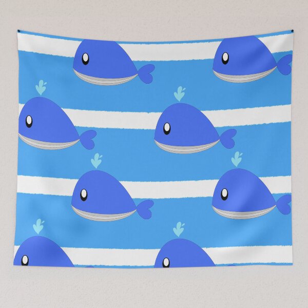 Item preview, Little whale fabric textiles  designed and sold by Jassicaxyooj.
