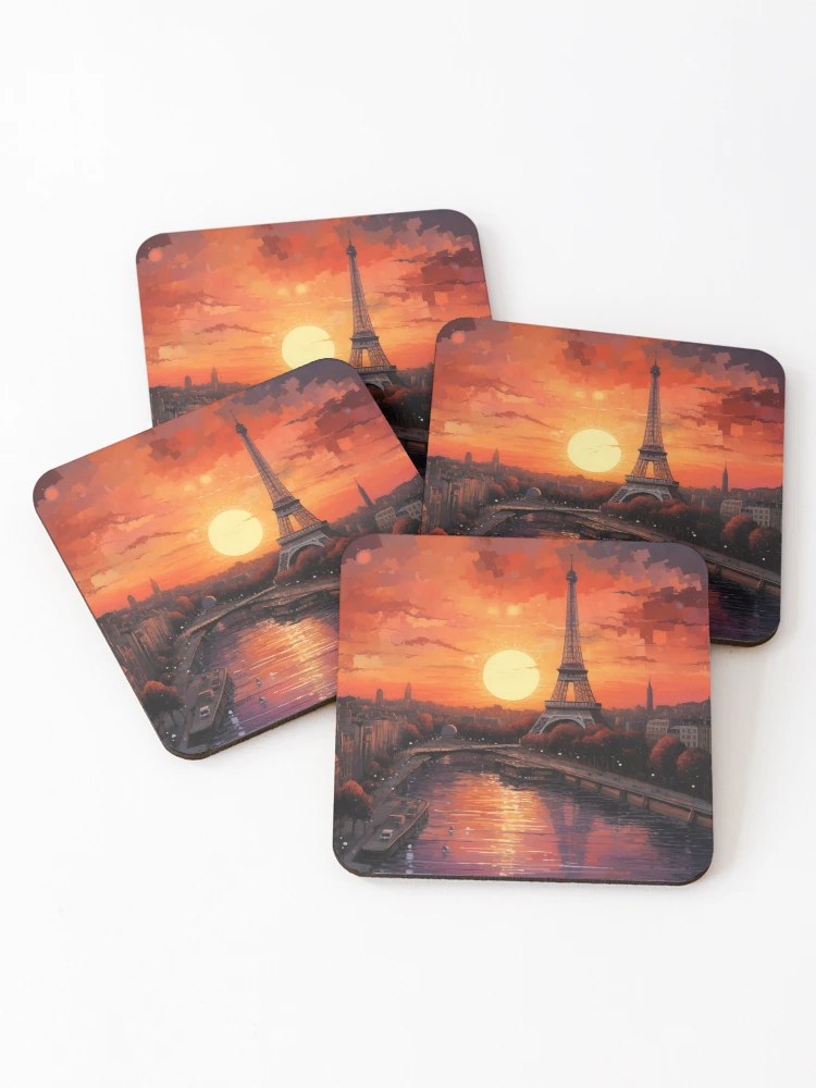 Thumbnail 1 of 5, Coasters (Set of 4), Sunset In Paris designed and sold by Rtymer.