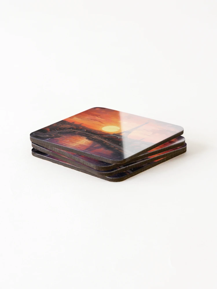 Thumbnail 4 of 5, Coasters (Set of 4), Sunset In Paris designed and sold by Rtymer.