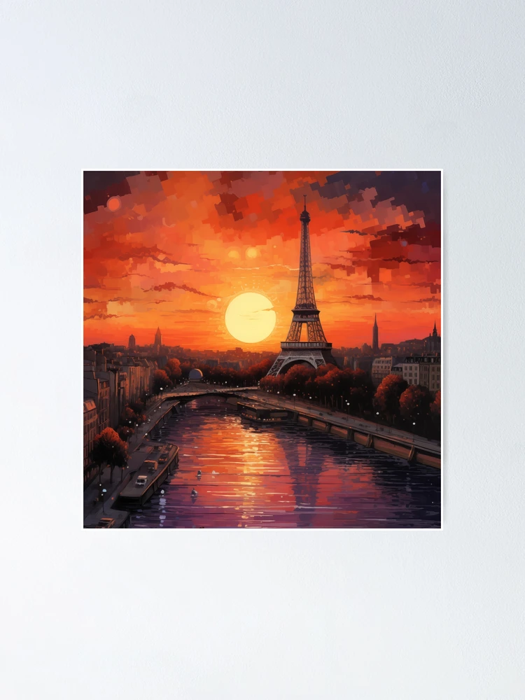 Thumbnail 1 of 3, Poster, Sunset In Paris designed and sold by Rtymer.