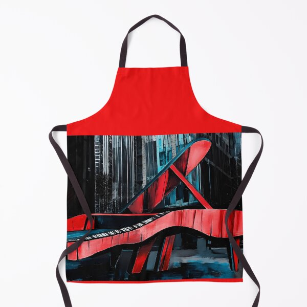 Item preview, Avant-Garde Red Grand Piano in Urban Setting with Eclectic Modern High-Rise Buildings - Vibrant Digital Art designed and sold by OlfactoART Studio.