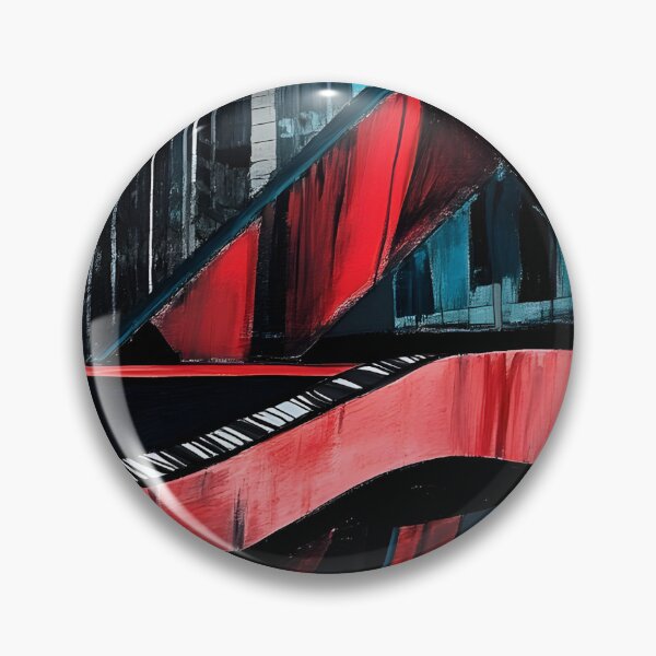 Item preview, Avant-Garde Red Grand Piano in Urban Setting with Eclectic Modern High-Rise Buildings - Vibrant Digital Art designed and sold by OlfactoART Studio.