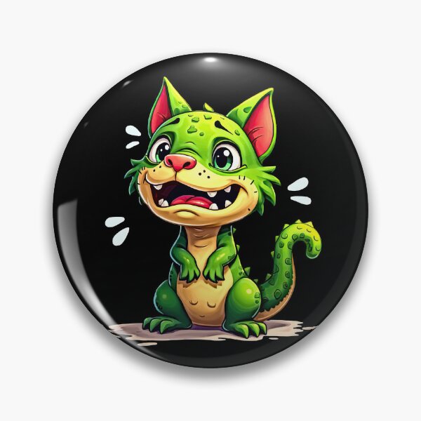 Item preview, Crying green cat with scaly texture designed and sold by artwaves.