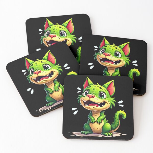 Item preview, Crying green cat with scaly texture designed and sold by artwaves.